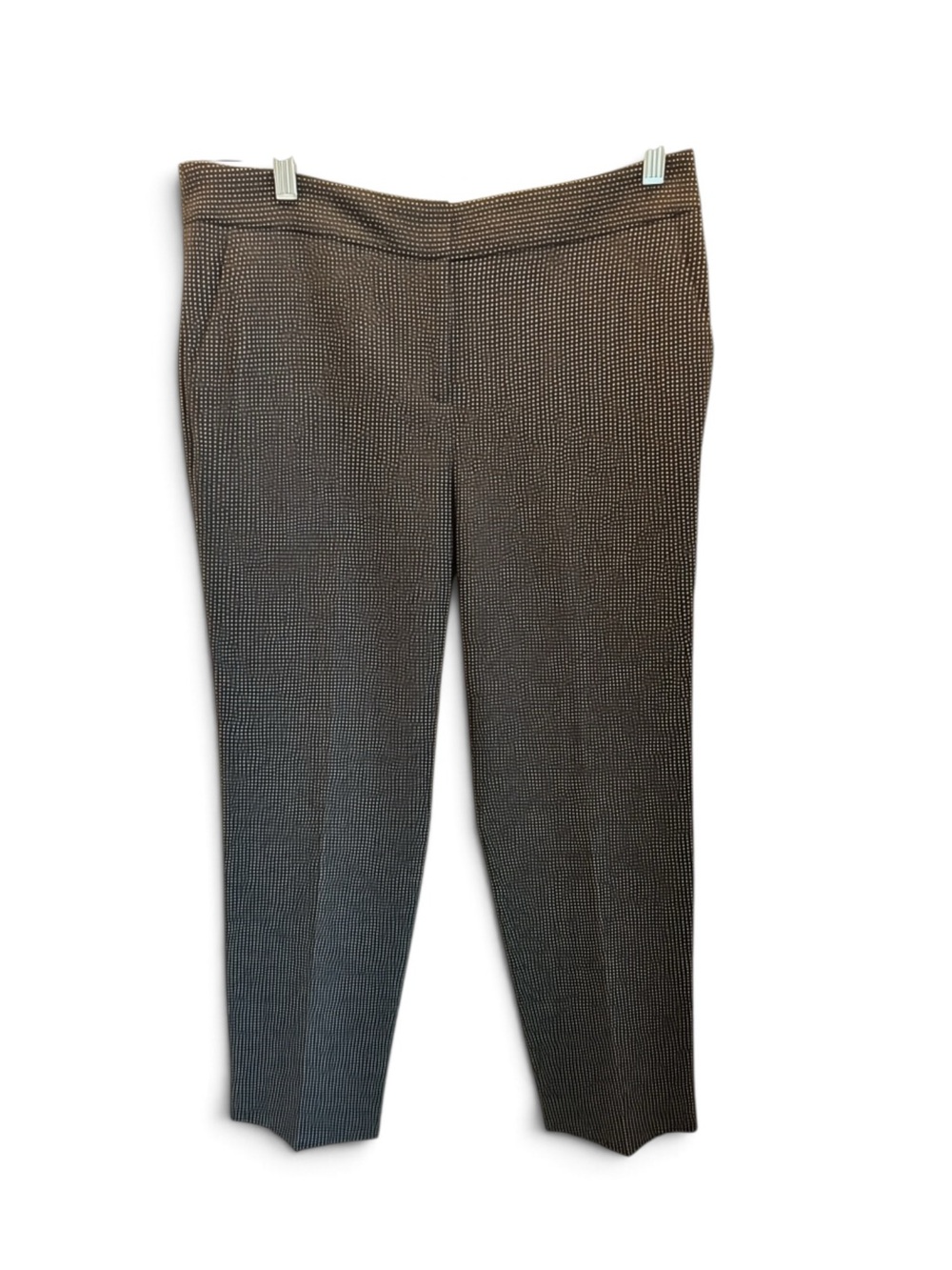 Talbots Curvy Fit Wool Blend Lined Dress Pants Charcoal Black/White 10 Petite